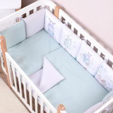 Дитячий постільний комплект Baby Veres Hippo (6 одиниць) сатин та велюр